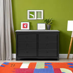 Storkcraft Kenton 6 Drawer Double Dresser (Black) – Dresser for Kids Bedroom, Nursery Dresser Organizer, Chest of Drawers for Bedroom with 6 Drawers, Universal Design for Children’s Bedroom
