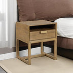 Nathan James Luke Modern Nightstand Side Accent or End Table with Storage Drawer, 1, Light Brown