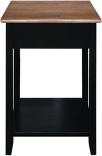 Casual Home Owl Night Stand with USB Port Charging Station and Drawer, 17.5" W x 14.25" D x 24.5" H, Walnut Black