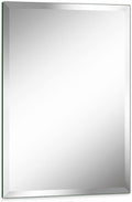 24"x36" Frameless Rectangle Wall Mirror with 1 inch Beveled Edge for Bathroom Vanity