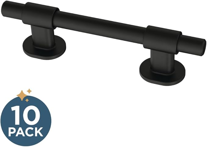 Franklin Brass Adjusta-Pull (5-Pack) Adjustable Drawer Pulls | Fits 1-3/8 to 4 Inch Hole Centers | Matte Black Cabinet Handles| Francisco P44364-FB-B