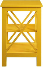 Convenience Concepts Oxford End Table 15.75" - Modern Living Room Table with Storage Shelves, Transitional Nightstand Side Table for Home Decor and Display, Yellow