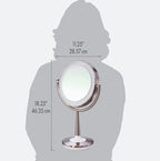 Brookstone Cordless Illuminated Makeup Mirror Silver