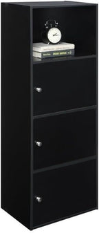 Convenience Concepts Xtra-Storage 3 Door Cabinet in Black Wood Finish