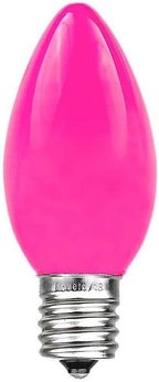 Novelty Lights 25 Foot C9 Pink Ceramic Christmas String Light Set - Outdoor Christmas Light String - – Opaque Christmas Bulbs - Roofline Light String – Outdoor String Lights - Green Wire