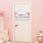 Personalized Unicorn Plaque, Magical Unicorn Sign, Kids Room Custom Name Door Wall Decor, Floral Nursery Art Plate, 5"x10" (12.5x25cm) Wooden Sign