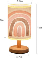 LOPYEIJFG Minimalist Bedside Table Lamp Watercolor Pink Pastel Isolated on White for Baby Nursery Room Wood Nightstand Lamp Bedside Desk Lamp Wood Base Flaxen Fabric Shade for Bedroom Living Room