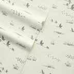 Eddie Bauer - Queen Sheet Set, Warm Breathable Cotton Flannel Bedding with Deep Pockets, Brushed for Extra Softness, Cozy Home Decor, Oeko-Tex Certified (Geese Meadow, Queen)