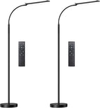 Floor Lamp 2 Pack, 18W 1800LM Bright LED Floor Lamp with 2 Remotes & Works with Smart Plug, Dimmable Timing Eye Caring Standing Reading Floor Lamps for Living Room Bedroom Office