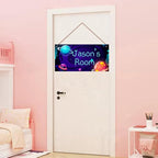 Personalized Universe Sign Custom Name Science Fiction Theme Sign For Kids Room Wall Art Décor Outer Space Art Wall Decor For Boys Room Bedroom Nursery Door For Girls Bedroom