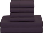 Sweet Home Collection 7 Piece Comforter Set Bag Solid Color All Season Soft Down Alternative Blanket & Luxurious Microfiber Bed Sheets, Purple, Queen