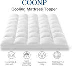 COONP King Mattress Topper, Extra Thick Pillowtop, Cooling Plush Mattress Pad Cover Cotton Top Bed Topper Protector with 8-21 Inch Deep Pocket