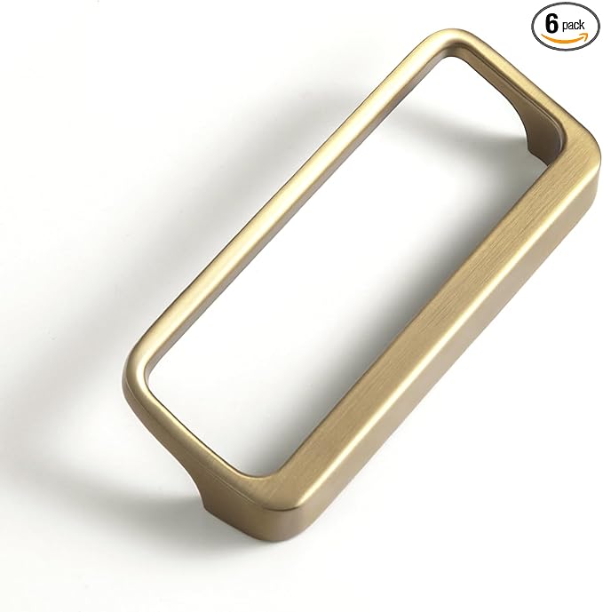 Goo-Ki Champagne Bronze Cabinet pulls with 3''(76mm) Hole Center,Modern Zinc Alloy Finger Pulls for Drawer,Wardrobe,Cupboard,6 Pack