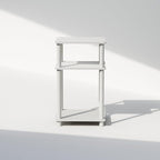 Furinno JUST Side Table, 3-Tier End Table, Open Shelves Night Stand, Bedside Table, Toolless Assembly, for Living Room, Bedroom, Bathroom, White