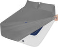 Moonsea Twin XL Sheet Sets - Extra Deep Pocket 3-Piece Twin XL Sheets - Twin Extra Long Sheet Set with Side Pocket - Easily Fits Extra Deep 16 in to 24 in Pillow Top (Grey)