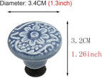 HUAMULAN 15 PCS Cabinet Knobs Glossy Ceramic Dresser Mushroom Table Drawer Cupboard Pull Furniture DIY Wardrobe Solid Color Vintage Handle,with 3 Size Mounting Screws