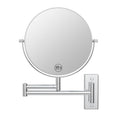 Wall Mounted Makeup Mirror, 10x/1x Double-Sided Magnifying Mirror, 360° Extendable Arm Bathroom Mirror, 8 inch Vanity Mirror for Makeup or Shaving Chrome Finish