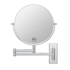 Wall Mounted Makeup Mirror, 10x/1x Double-Sided Magnifying Mirror, 360° Extendable Arm Bathroom Mirror, 8 inch Vanity Mirror for Makeup or Shaving Chrome Finish