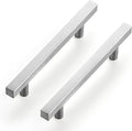 Ravinte Brushed Nickel Cabinet Handles 20 Pack 4-1/2 inch Satin Nickel Square Cabinet Pulls Silver Hardware for Kitchen 7 inch Overall Length Stainless Steel Drawer Pulls
