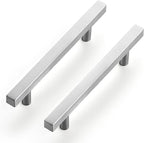 Ravinte Brushed Nickel Cabinet Handles 20 Pack 4-1/2 inch Satin Nickel Square Cabinet Pulls Silver Hardware for Kitchen 7 inch Overall Length Stainless Steel Drawer Pulls