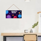 Personalized Sign Stars Sign Solar System Art Décor For Kids Room Custom Name Nursery Door Wall Decor, Outer Space Theme Art Plate For Boys Room Baby Girls Bedroom