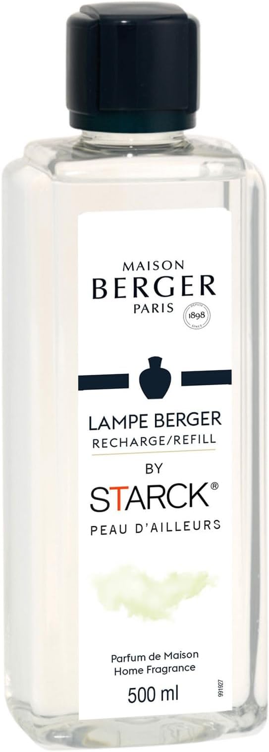 Maison Berger - Peau d'Ailleurs - Lampe Berger Fragrance Refill Oil for Home Diffusers - Luxury Air Freshener with Green Notes, Iris & Leather Notes - 16.9 Fl Oz (500ml)