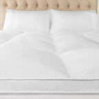 Superior Mattress Topper, Down Alternative, 2 Inch Deep Sized Bed Pillow Top, Comfort Pad, Fluffy Mattress-Topper Protector, Plush Cooling Extra Soft, Hotel Quality, Full, White