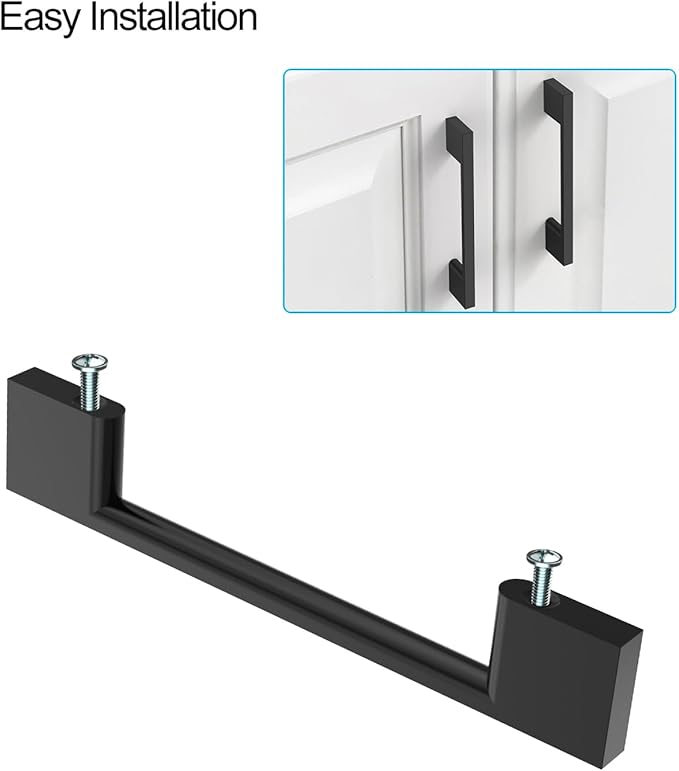 10 Pack Matte Black Cabinet Pulls - 8.8 Inch Cabinet Handles - Black Kitchen & Dresser Pulls