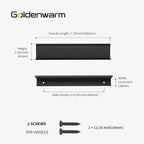 goldenwarm 15 Pack Black Finger Edge Pulls Drawer Finger Pulls Matte Black Kitchen Hardware Handles Bedroom Dresser Drawers,6-1/4in Hole Center