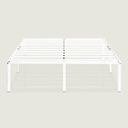 Best Price Mattress 16 Inch Metal Platform Bed Frame, Heavy Duty Steel Slats, White, Full