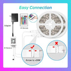 TJOY LED Lights for Bedroom 100ft, RGB Color Changing Led Strip Lighting with Remote and Smart APP Control, Music Sync Rope Lights via Bluetooth for Kitchen, TV, Room Decor