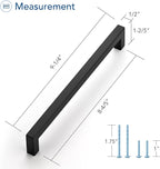 Ravinte 15 Pack Black Cabinet Pulls 8-4/5 Inch Square Kitchen Cabinet Handles Matte Black Kitchen Hardware for Drawer Pulls Drawer Handles Come with Screwdriver