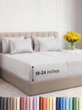 Extra Deep Split King Sheet Set - 7 Piece Breathable & Cooling Sheets - Hotel Luxury Bed Sheets Set - Easy Fit - Soft, Wrinkle Free & Comfy Sheets Set - French Grey Sheet Set with Extra Deep Pockets