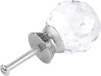 12 Pcs 30mm Round Shape Crystal Glass Cabinet Knobs with Screws Drawer Knob Pull Handle Used for Kitchen, Dresser, Door, Cupboard(Clear)
