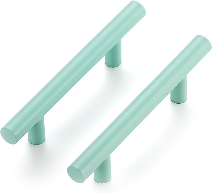 Ravinte 1 Pack | 5 Inch Cabinet Pulls Green Stainless Steel Kitchen Drawer Pulls Cabinet Handles 5 InchLength, 3 Inch Hole Center