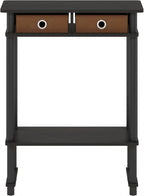Furinno Turn-N-Tube Tall-Wide Hallway Console Table with Bin, Espresso/Brown