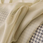 MIULEE Luxury Sheer Voile Elegant Topper Long Valance Solid Treatment Swags Drapes for Window Ceremony Wedding Canopy Bed 54" x 216" Beige