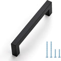 Ravinte 1 Pack Black Cabinet Pulls 5 Inch Square Kitchen Cabinet Handles Matte Black Kitchen Hardware for Drawer Pulls Drawer Handles Come with Screwdriver