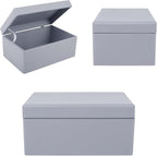 Large Grey Wooden Box Storage with Hinged Lid | 11.8 x 7.87 x 5.51 inches (+-0.5) | Gift Box Storage | Product NOT Intended for 15 Years OR Below