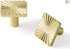 2 Pack Gold Cabinet Knobs Square Brushed Brass Drawer Pulls Bathroom Dresser Handles Hardware Zinc Alloy