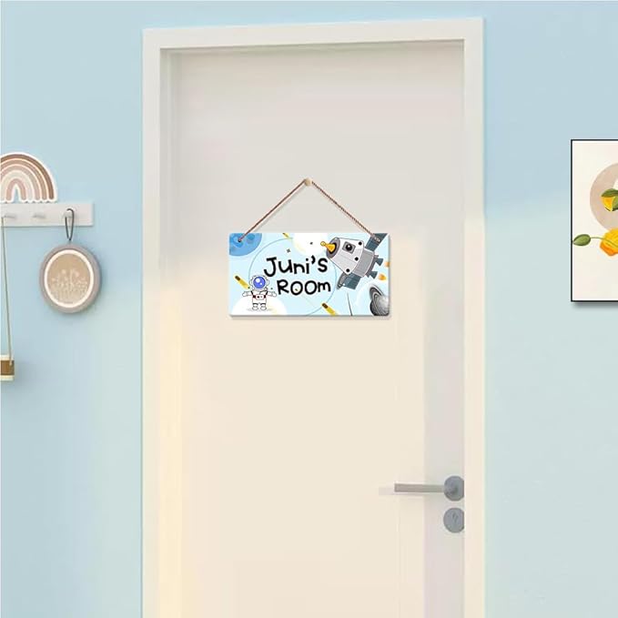 Personalized Signs Customized Sign Astronaut Sign, Custom Name for Nursery Bedroom Kids Room Wall Art Decor Outer Space Themed Decor For Boys Room Girls Bedroom