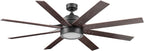 Honeywell Ceiling Fans Xerxes Modern 62 Inch Ceiling Fan with Light, Remote Control Fan, LED Indoor Fan with 8 Blades, Dark Elm and Rough Pine Blade Finish Options, Bronze (50609-01)