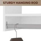 ROOMTEC 31.5" Double Hanging Closet Unit, Modular Closet System with Hanging Rod, Wardrobe Organizer for Bedroom or Walk-in Closet, Wall Mounted, Customizable Clothes Storage Unit, White