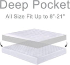 Mattress Topper Super Queen for Back Pain, Extra Thick Mattress Pad Cover, Plush Pillow Top, Deep Elastic Pocket, Grey
