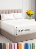 Extra Deep Twin XL Sheet Set - 4 Piece Breathable & Cooling Sheets - Hotel Luxury Bed Sheets Set - Easy Fit - Soft, Wrinkle Free & Comfy Sheets Set - Antique White Sheet Set with Extra Deep Pockets