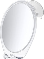 HONEYBULL Fogless Shower Mirror with Suction Mount & Swivel – Anti-Fog Acrylic Bathroom Mirror for Shaving – Built-in Razor Holder, Easy Install, Home Shower Accessory (Extra-Large)