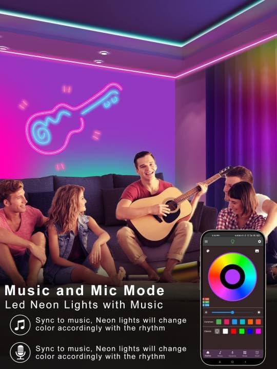 132ft RGB LED Neon Rope Lights with App, Remote Control, IP65 Waterproof Neon Light Strip Outdoor Indoor, DIY Design Flexible Led Strip Lights for Bedroom Essentials, Gaming Accessories