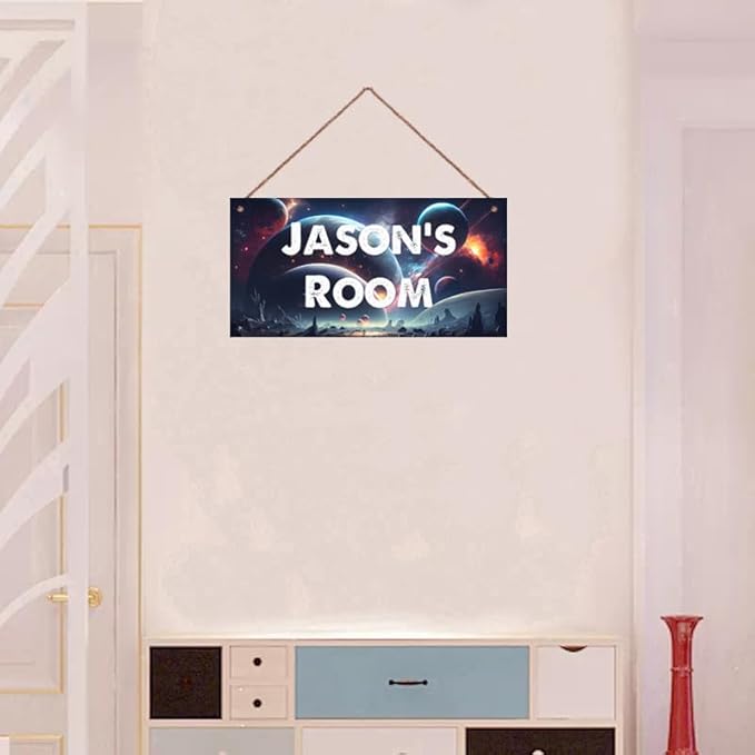 Personalized Signs Universe Sign Science Fiction Theme Sign For Kids Room Nursery Wall Art Décor Outer Space Art Wall Decor For Boys Room Girls Bedroom Little Man Cave