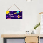 Personalized Fantasy Decor for Boys Room Outer Space Theme Room Decor for Nursery,Spacecraft Wall Art Decor for Kids Room Gilrs Bedroom Little Man Cave
