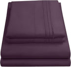 Queen Size Bed Sheets - Breathable Luxury Sheets with Full Elastic & Secure Corner Straps Built In - 1800 Supreme Collection Extra Soft Deep Pocket Bedding Set, Sheet Set, Queen, Purple